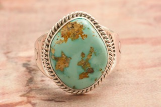 Genuine Battle Mountain Turquoise Nugget Sterling Silver Ring